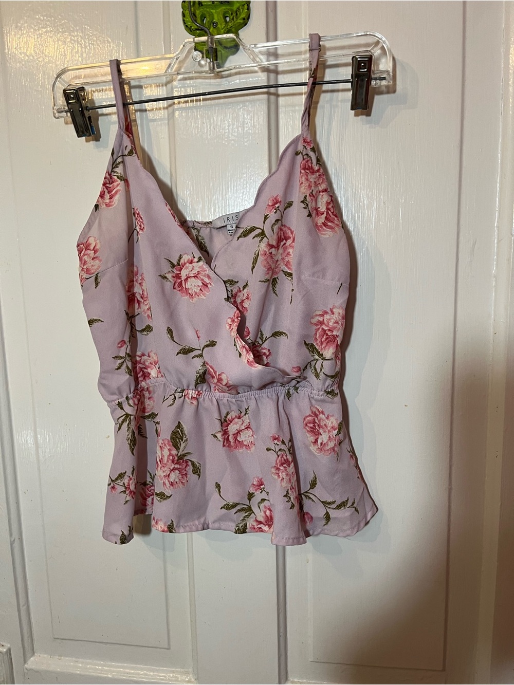 iris Lavender Floral Peplum Cami